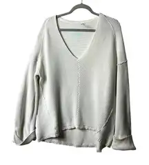 Free People‎ La Brea Relaxed Fit Ribbed V-Neck Knit Women’s size small