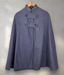 WW2 Nurse Cape Blue Gray Wool‎ Standard Apparel 40s Vintage