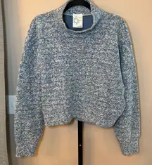Aerie‎ Offline Cropped Snowday Mock Neck Sweater Blue Size Medium