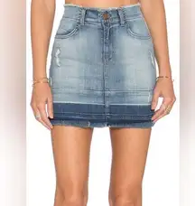 J BRAND Lela Drift Dipped Indigo Pencil Frayed Stretch Denim Jeans Skirt 24