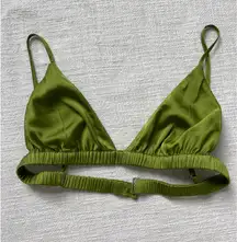 Daily Drills Green Silk Bra Top
