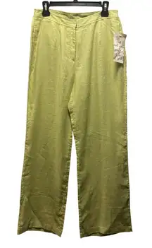 J.Jill Womens Wide leg Light Green Linen Pants Size 10