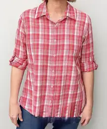 LL Bean Women's Tropicwear UPF 50+‎ Long Sleeve Button Up Shirt Size LARGE