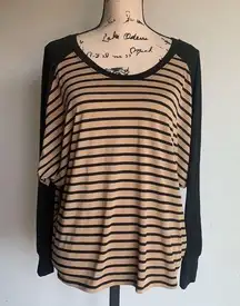 Cielo Top Striped Black Tan Medium