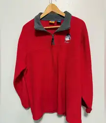 Pooh by Disney Eeyore Women’s Red Quarter Zip Fleece Sweatshirt Size 1X