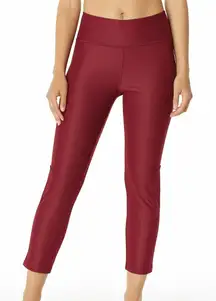 Fabletics High Waisted Womens‎ L Maroon Athletic Side Pockets Leggings Yoga