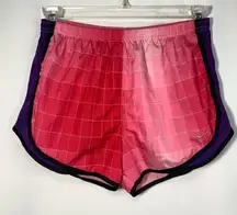 Nike Dri-Fit Women's Plaid Lined Athletic Shorts Pink Black Purple Size Medium
