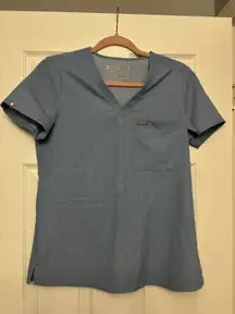 Blue FIGS Scrub Top One-Pocket