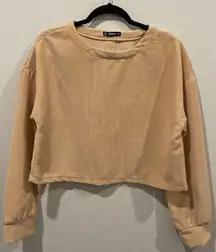 Tan Longsleeve Crop Top