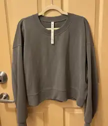 Lululemon Perfectly Oversized Cropped Crew Softstreme 10 Gray