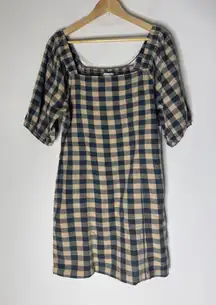 NWT Oneill Abbie Green Buffalo Plaid Mini Dress Flannel XL‎