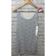 Polka Dot Tank Top Soft Stretch Navy & White Women's M NWT