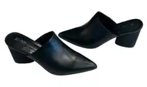 Rohb by joyce Azria Willow Point Closed Toe Mules Black Leather 7.5