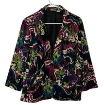 Kim Rogers Floral Print Blazer(Size XL)