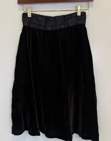 Vintage Gunne Sax Black Velvet A-Line Skirt 80s 90s Holiday Cottage