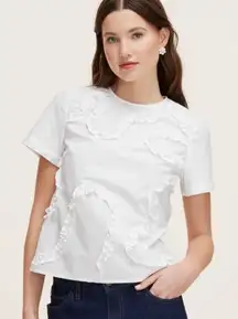 kate spade new york Raised Ribbon Shirt in White Women’s Size XL