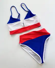 Riza Emmy Colorblock High Rise Bikini Set