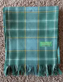 House of Tartan Green 100% Pure New Wool Scottish Currie Plaid Fringe Hem Scarf