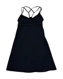 Athleta Black Coastline Swim  Dress Criss Cross Straps Athleisure Women's SMALL