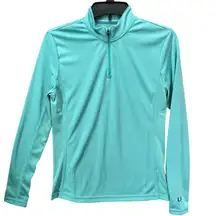 Huk Icon 1/4 Zip Pullover Shirt S Aqua Blue UPF Long Sleeve Performance Gorpcore