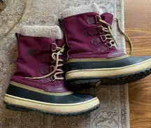 Sorel Purple Snow Winter Boot Shoes Women Size 7 Outerwear Footwear Calf