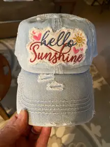 Hello Sunshine Vintage Baseball Cap Hat Denim