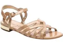 Sam Edelman Daphnie Strappy Patent Leather Tan Brown‎ Sandals Shoes Womens 9.5