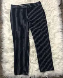 Ann Taylor Kate fit pinstripe navy dress crop pant size 6