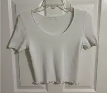 Boutique top with pearl detailing 