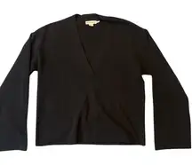Sleek black‎ V-neck sweater