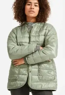 Everlane The ReNew Channeled Liner Puffer Chore Coat in Light Sage Small