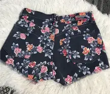 Citizens Of Humanity Chloe Jean Shorts Floral Flower Raw Fray Hem Blue Pink 28