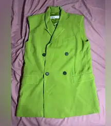 Zara Vibrant Green tuxedo vest