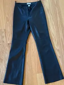 Vintage Hugo Buscati Black Genuine Leather Flare Jeans - 6 Bikercore Edgy Chic
