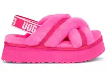 UGG NWT Platform  Disco Cross Slide Slipper Shoe Taffy Pink