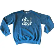 Gildan  Oh Deer text graphic crewneck sweatshirt M