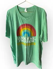 Project 615 Lucky Me Tennessee Green T-Shirt with Rainbow Graphic