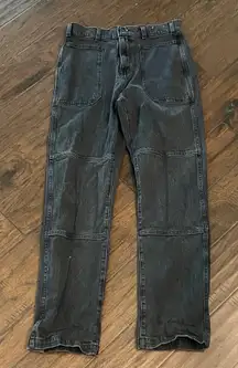 Madewell Black 90s Straight Denim High Rise Utility Jeans 28 EUC