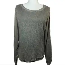 Tina + Jo grey mixed media long sleeve top medium