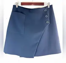 a loves a L Stylish Asymmetrical Heavy Knit Mini Skirt in Deep Navy