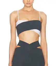 NWOT Orion Black Asymmetrical Crop Top