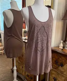 XXI Light Brown Embellished Tank Top