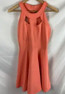 Poof Fit and Flare coral pink dress size small