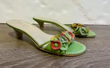 Vintage Joseph griffin LA collection leather flower heels