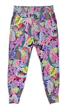 Cabi Bright Tropical Print Snappy Joggers Pants #5966‎ Pockets Size Small