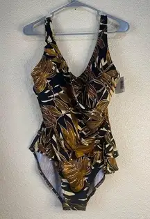 ISLANDER black and gold one‎ piece swimsuit