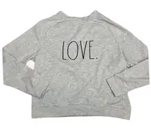 Rae Dunn LOVE Heather Gray Sweatshirt
