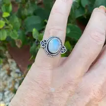 Moonstone Sterling Silver Ring Size 8