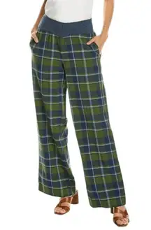 WeWoreWhat Green and Navy Plaid Pant NWT Size Small Low Rise Plaid Knit Pants