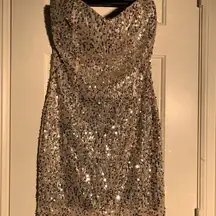 Trixxi Blush Gray Sequin Dress